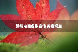 跨境电商虚拟宣传 券商观点