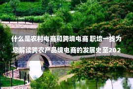 什么是农村电商和跨境电商 职培一线为您解读跨农产品境电商的发展史至2022年中欧助农振兴