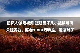 国风人像短视频 短短两年从小视频走向央视舞台，席卷3000万粉丝，她做对了什么？