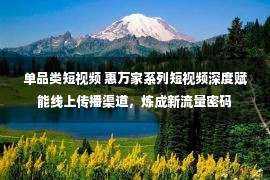 单品类短视频 惠万家系列短视频深度赋能线上传播渠道，炼成新流量密码