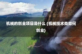 机械的创业项目是什么 (机械技术类如何创业)