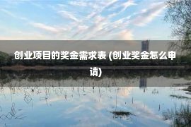 创业项目的奖金需求表 (创业奖金怎么申请)