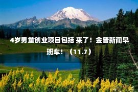 4岁男童创业项目包括 来了！金普新闻早班车！（11.7）