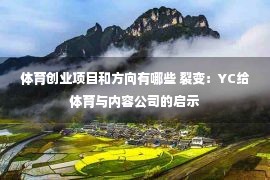 体育创业项目和方向有哪些 裂变：YC给体育与内容公司的启示