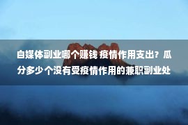 自媒体副业哪个赚钱 疫情作用支出？瓜分多少个没有受疫情作用的兼职副业处事 提议珍藏！