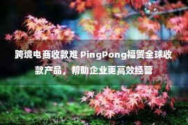 跨境电商收款难 PingPong福贸全球收款产品，帮助企业更高效经营