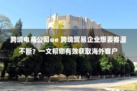 跨境电商公司ue 跨境贸易企业想要客源不断？一文帮您有效获取海外客户