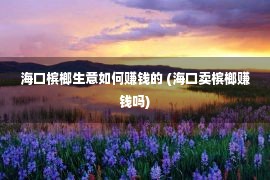 海口槟榔生意如何赚钱的 (海口卖槟榔赚钱吗)