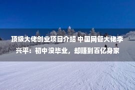 顶级大佬创业项目介绍 中国网管大佬李兴平：初中没毕业，却赚到百亿身家