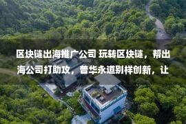 区块链出海推广公司 玩转区块链，帮出海公司打助攻，普华永道别样创新，让百年老店更有科技感