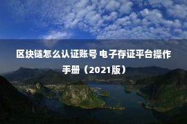 区块链怎么认证账号 电子存证平台操作手册（2021版）