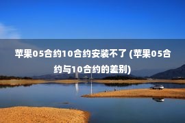 苹果05合约10合约安装不了 (苹果05合约与10合约的差别)