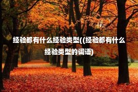 经验都有什么经验类型((经验都有什么经验类型的词语)