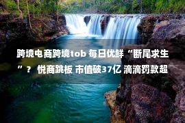 跨境电商跨境tob 每日优鲜“断尾求生”？ 悦商跳板 市值破37亿 滴滴罚款超80亿不亏 腾讯杀入网约车赛道丨电商周报