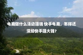 电商做什么活动赚钱 快手电商，怎样还没给快手赚大钱？