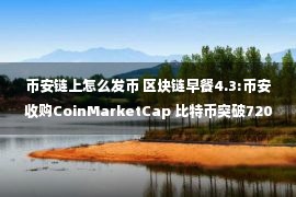 币安链上怎么发币 区块链早餐4.3:币安收购CoinMarketCap 比特币突破7200美元