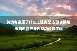 跨境电商属于什么工程类型 安徽省跨境电商创新产业园室内改造工程