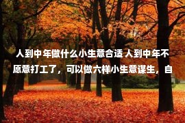 人到中年做什么小生意合适 人到中年不愿意打工了，可以做六样小生意谋生，自由又赚钱