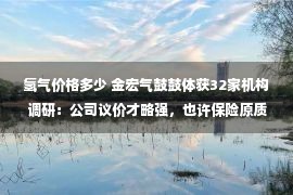 氢气价格多少 金宏气鼓鼓体获32家机构调研：公司议价才略强，也许保险原质料供应，今朝大普遍原质料洽购代价恢复到正当区间（附调研问答）