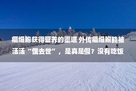 癌细胞获得营养的渠道 外传癌细胞能被活活“饿去世”，是真是假？没有吃饭抗癌真的可行吗？