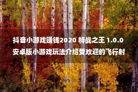 抖音小游戏赚钱2020 特战之王 1.0.0 安卓版小游戏玩法介绍受欢迎的飞行射击小游戏推荐 18183iPhone游戏频道