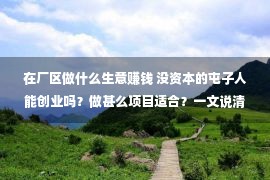 在厂区做什么生意赚钱 没资本的屯子人能创业吗？做甚么项目适合？一文说清！