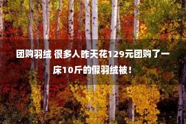 团购羽绒 很多人昨天花129元团购了一床10斤的假羽绒被！