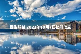 团购羽绒 2022年10月7日社群信息