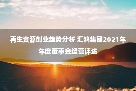 再生资源创业趋势分析 汇鸿集团2021年年度董事会经营评述