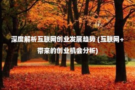 深度解析互联网创业发展趋势 (互联网+带来的创业机会分析)