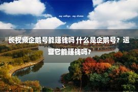 长视频企鹅号能赚钱吗 什么是企鹅号？运营它能赚钱吗？