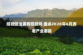 经验做法要有经验吗 盘点2020年6月养老产业要闻