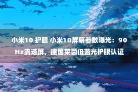 小米10 护眼 小米10屏幕参数曝光：90Hz流速屏，德国莱茵低蓝光护眼认证